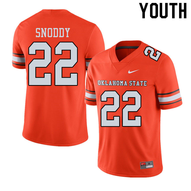 Youth #22 Mbari Snoddy Oklahoma State Cowboys College Football Jerseys Sale-Alternate Orange - Click Image to Close